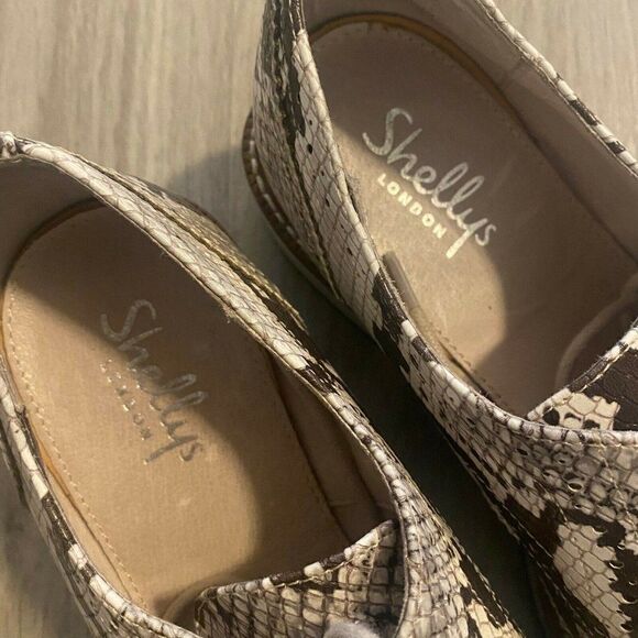 Shellys London Womens Ivory Animal Print Lace Up Athletic Sneaker Shoes Size 6.5 - Picture 6 of 7
